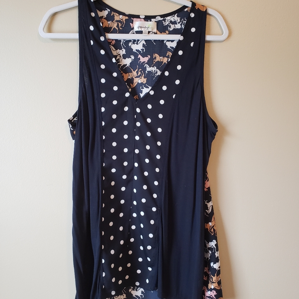 Fun Patterned Sleeveless Blouse From Anthropologie - image 1